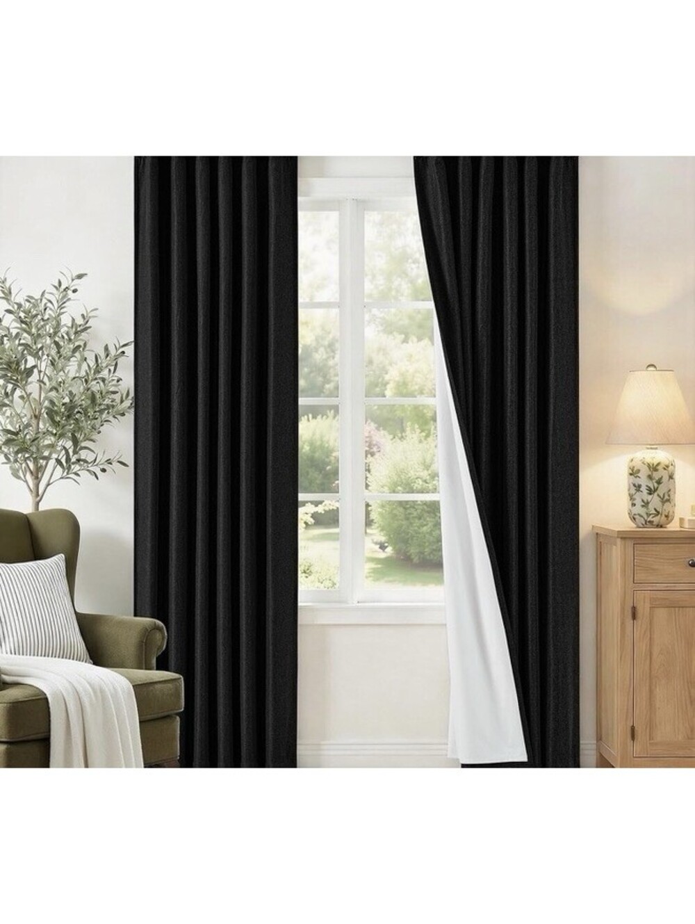 Blackout Curtains 52 X 84 Inches Long Black Curtains Set of 2 Panels